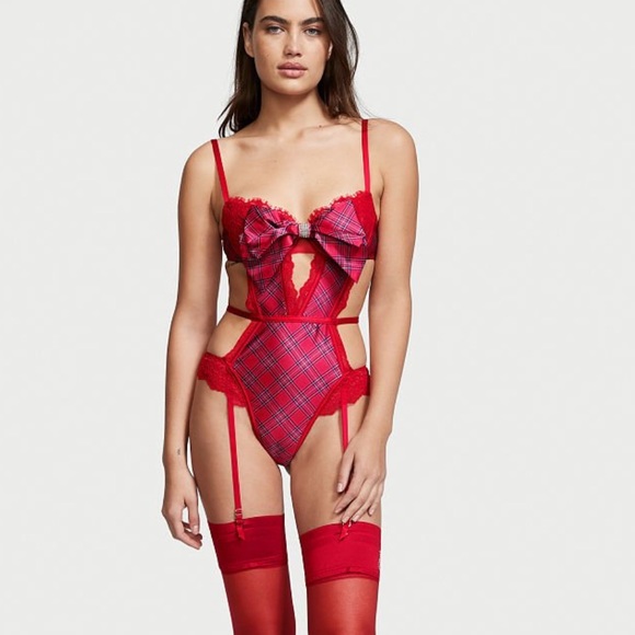 M L XL Vs Victoria’s Secret VERY SEXYWicked Unlined embellished Bow Teddy red